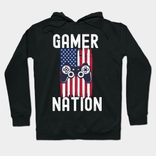 Patriotic Gamer Nation Video Gaming Control Flag Hoodie